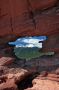 GardenOfTheGods - 56 * Pike's Peak seen through hole near base of Siamese Twins